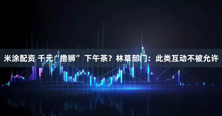 米涂配资 千元“撸狮” 下午茶？林草部门：此类互动不被允许